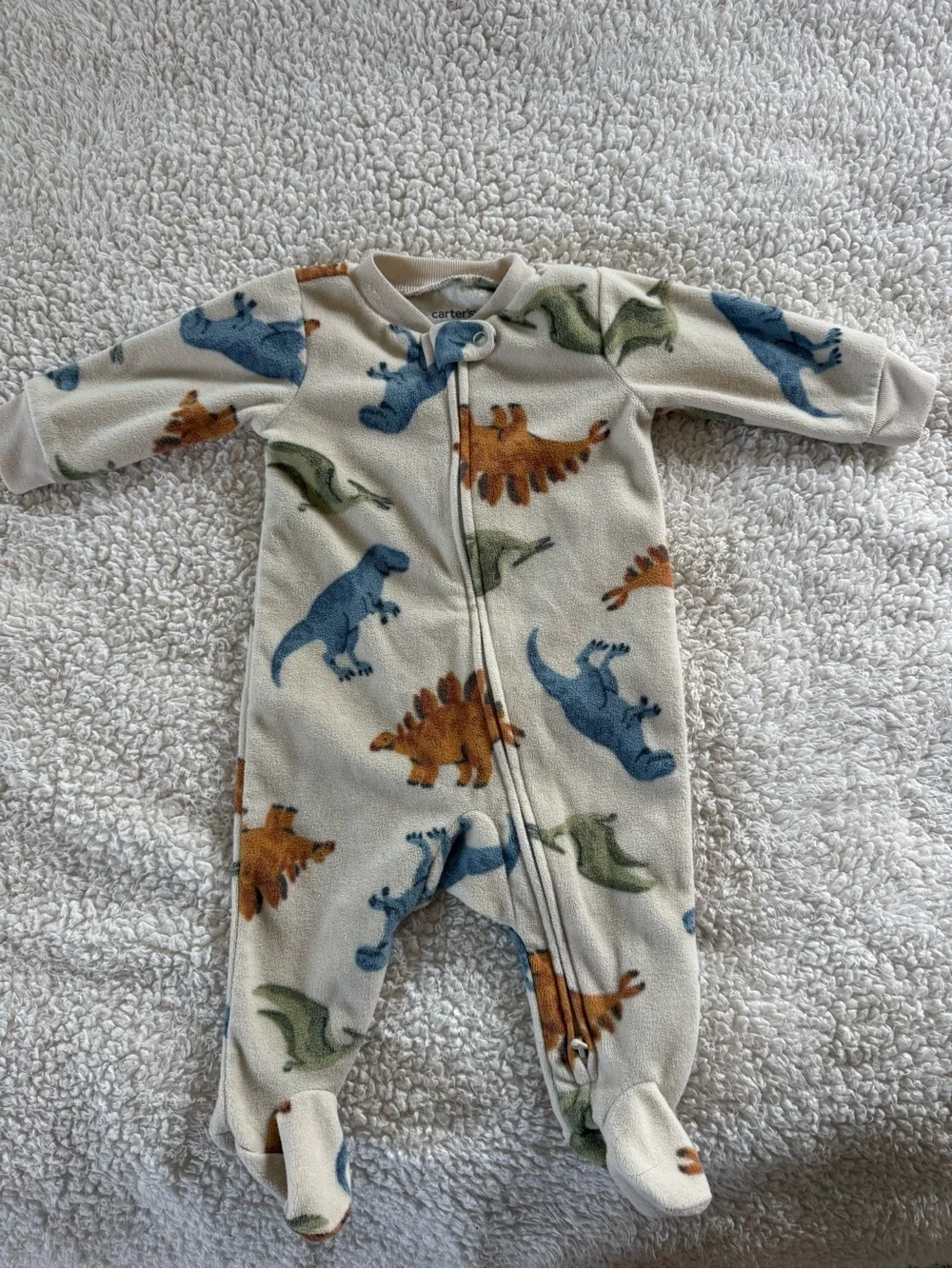 Dino Print One-Piece Footsie’s Set of 3